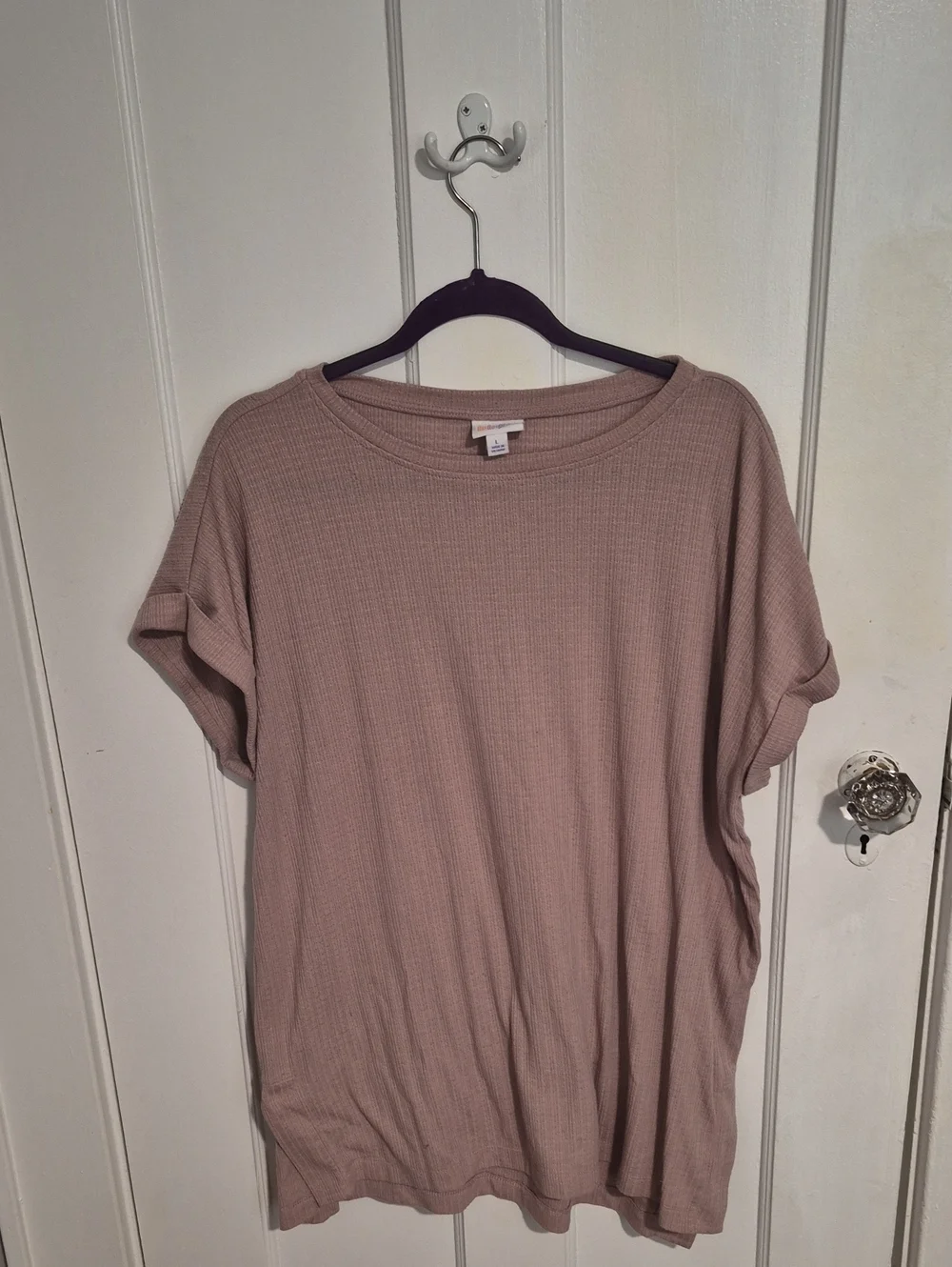 LuLaRoe Short Sleeve Waffle Knit Top - Mauve